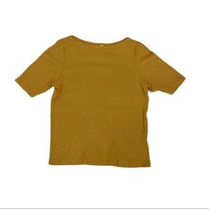 Uniqlo Ribbed Boat Neck Tee